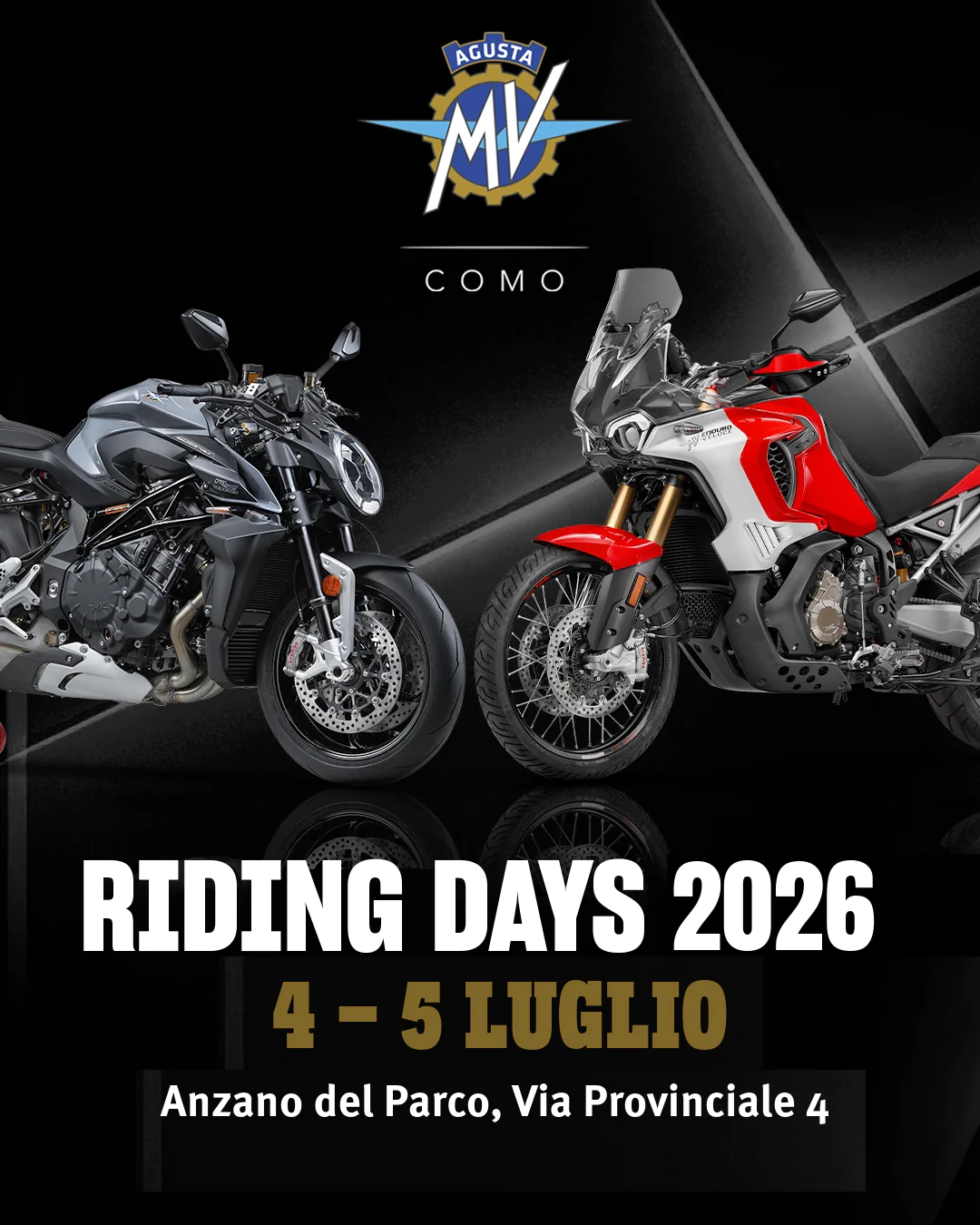 Riding Days MV Agusta Como | 4 e 5 Luglio, Anzano del Parco Riding Days MV Agusta Como | 4 e 5 Luglio, Anzano del Parco