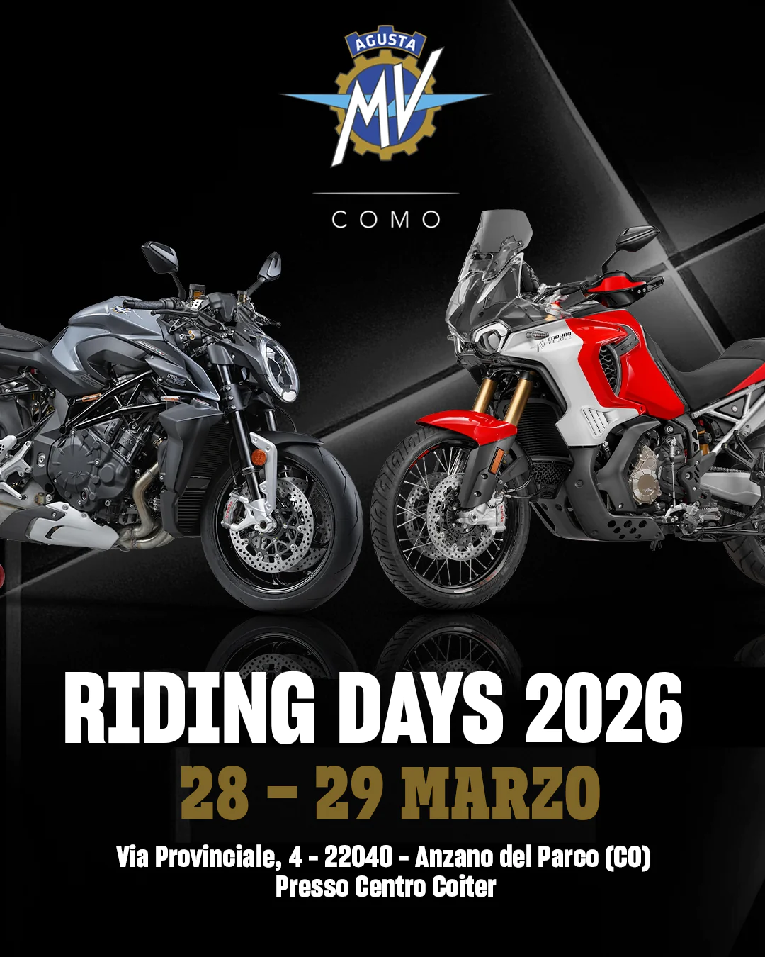 Riding Days MV Agusta Como 28 e 29 Marzo 2026