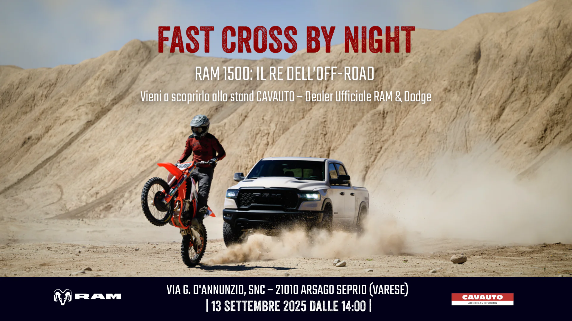 Fuoristrada, moto e adrenalina: RAM e KOVE protagonisti al FastCross by Night 2025