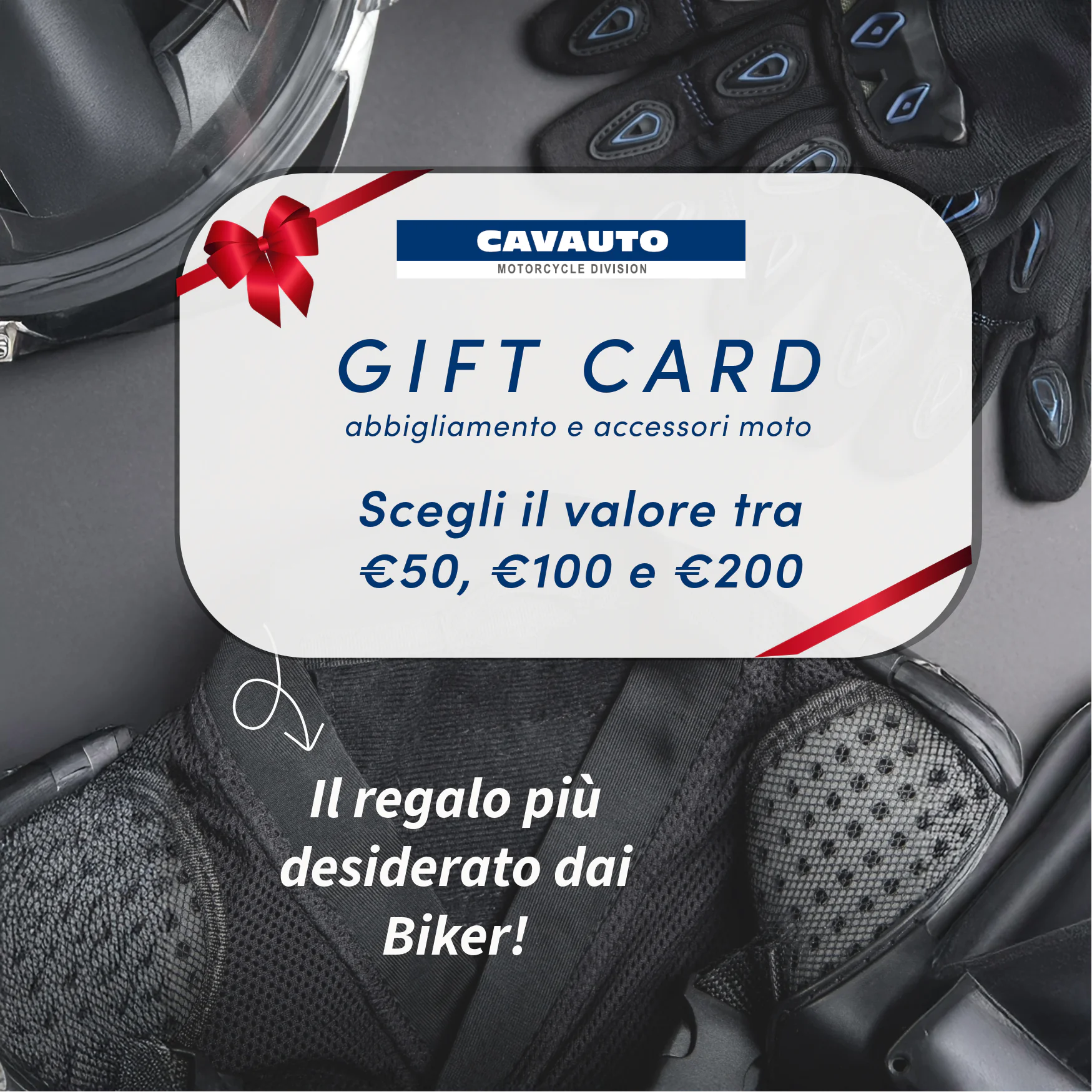 Questo Natale regala una GIFT CARD accessori e abbigliamento moto!